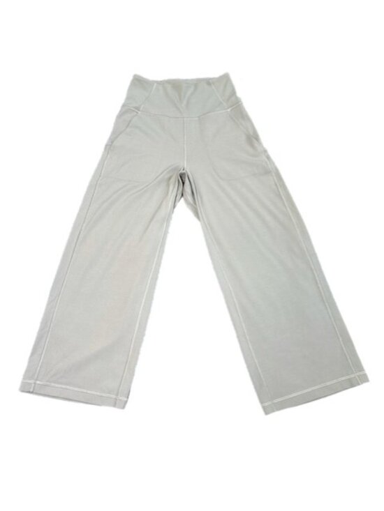 lululemon athletica Pants - Lululemon Wide Leg Pants Sweats Light Gray Pockets Size 2 Excellent Condition!
